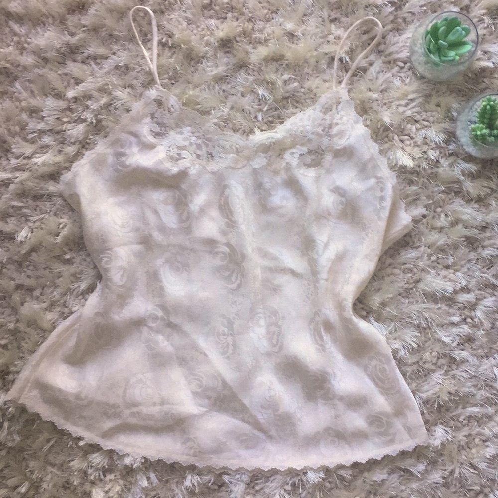 Camisole Tank top size M Vintage Indulgence satin lace camisole
